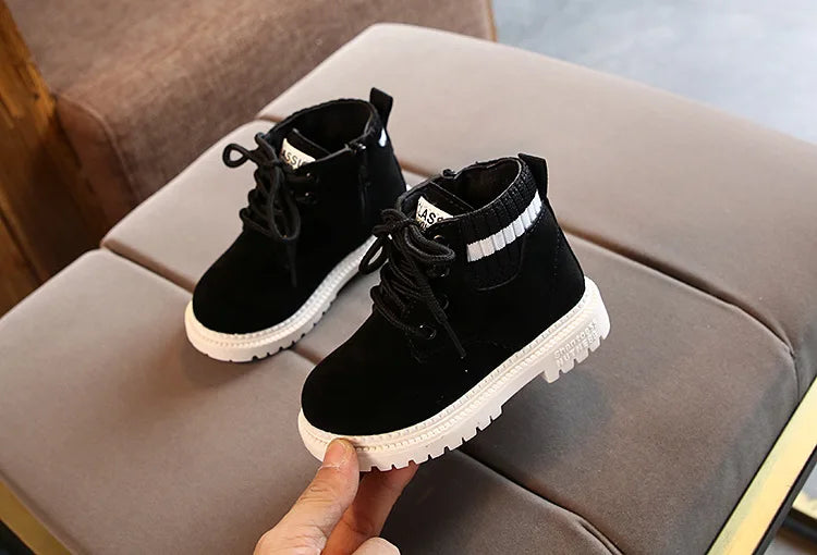 New Children's Casual Shoes Autumn Winter Kids Fashion Boots Leather Boys Girls Shoes Soft Antislip Sport Running Snow Boots