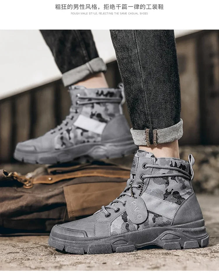 2024 New Men Military Tactical Men's Boots Special Force PU Leather Waterproof Desert Combat Ankle Boot Army Work Men Shoes EVA