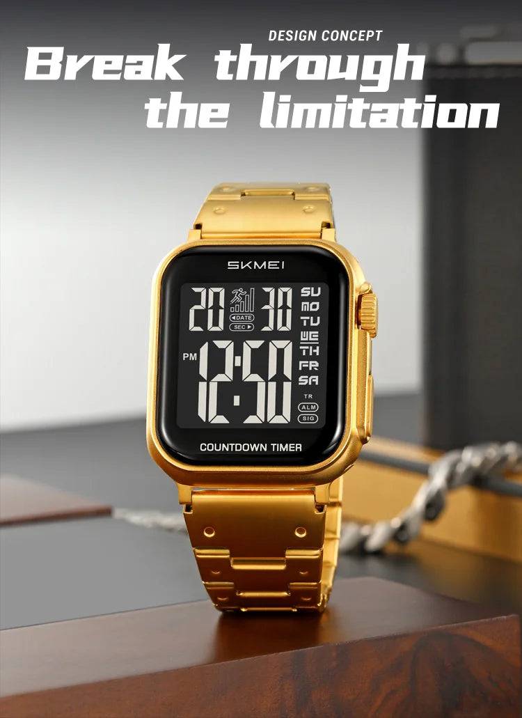 SKMEI 2447 Brand Fashion Men's Electronic Watch Calendar Alarm Clock Luminous Countdown Digital Watches for Man reloj hombre