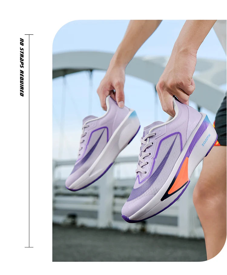 Brand Men's Carbon Plate Running Shoes Soft Cushion Shock Absorbing Sports Shoes Unisex Sneakers Light Anti-Slip Training Shoes