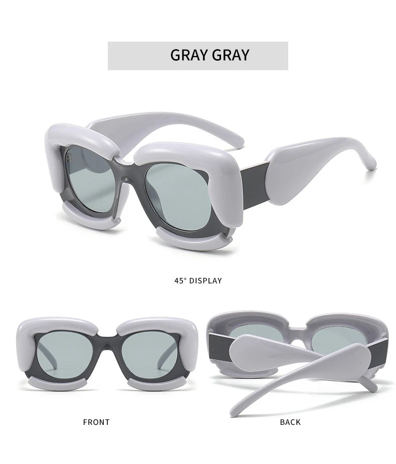 KAMMPT Square Women Sunglasses 2023 New Oversized Cloud Shape Rim Shades Ins Trendy Luxury Brand Design UV400 Protection Eyewear BAZAARHUBO
