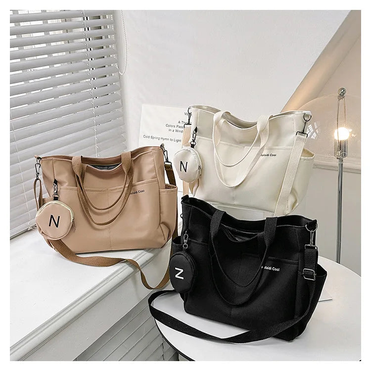 Korean version large capacity crossbody bag, versatile for male and female college students, travel shoulder bag, commuting bag