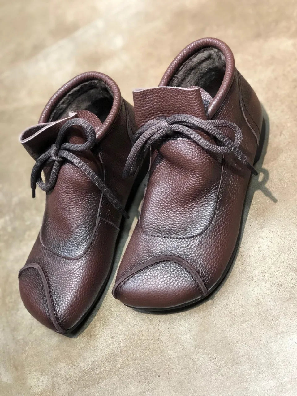 Careaymade-Genuine leather women's boots Fashion retro warm Oversized shoes cow leather Pure handmade ankle boots Casual boots