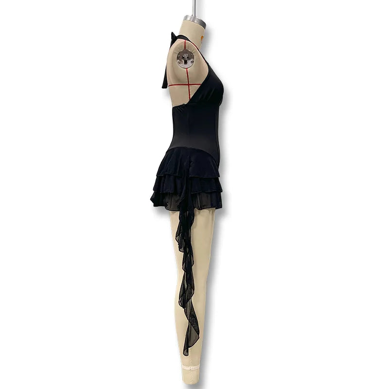 Summer Casual Street Style Solid Color Backless Sleeveless Sexy Hanging Neck Dress  V-neck Ribbon Women's Jumpsuit New