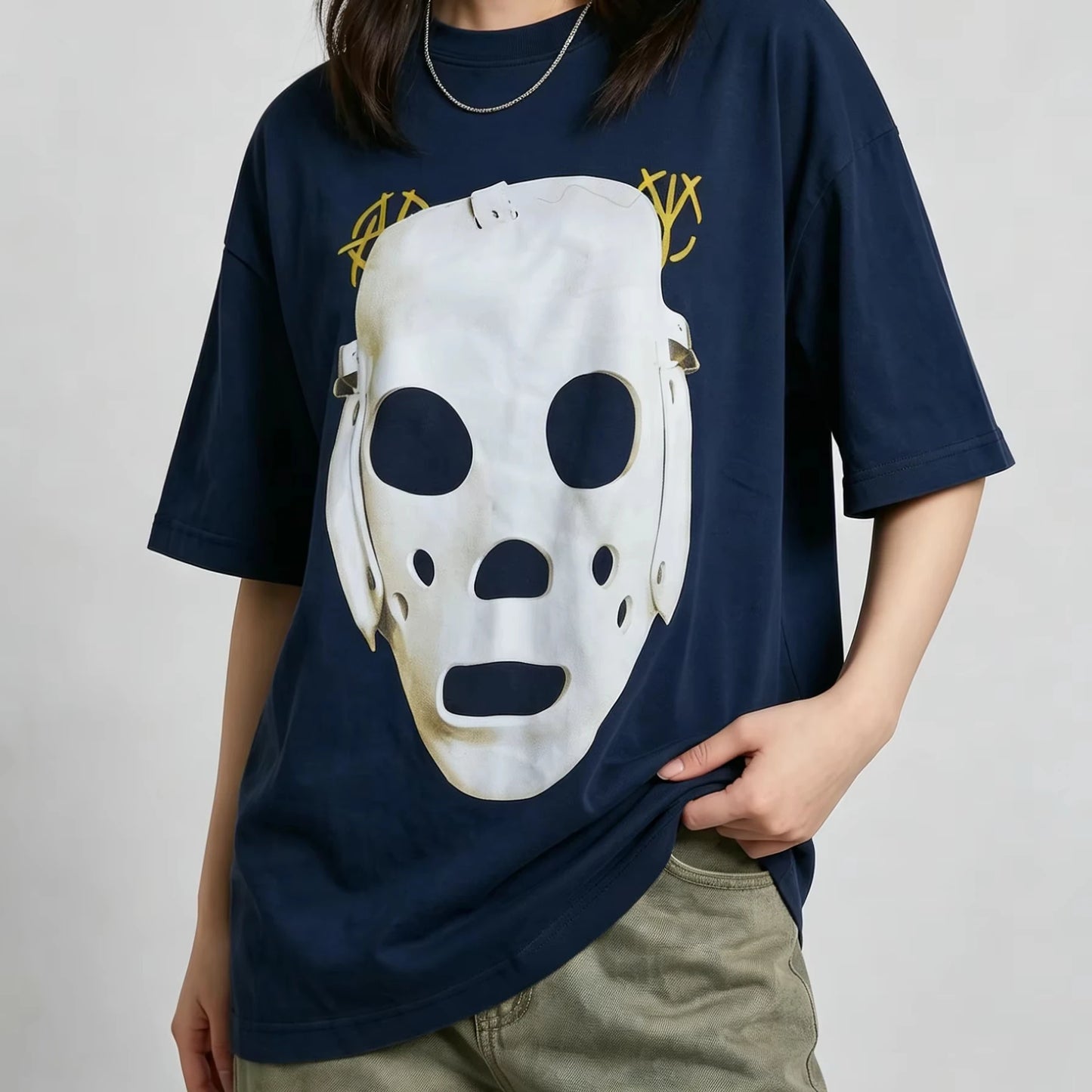 BTS Jungkook Same Style Mask Graphic Unisex 100%Cotton Shirt 2026 Kpop Arirang Album Summer New Men's Women's Streetwear Tshirt