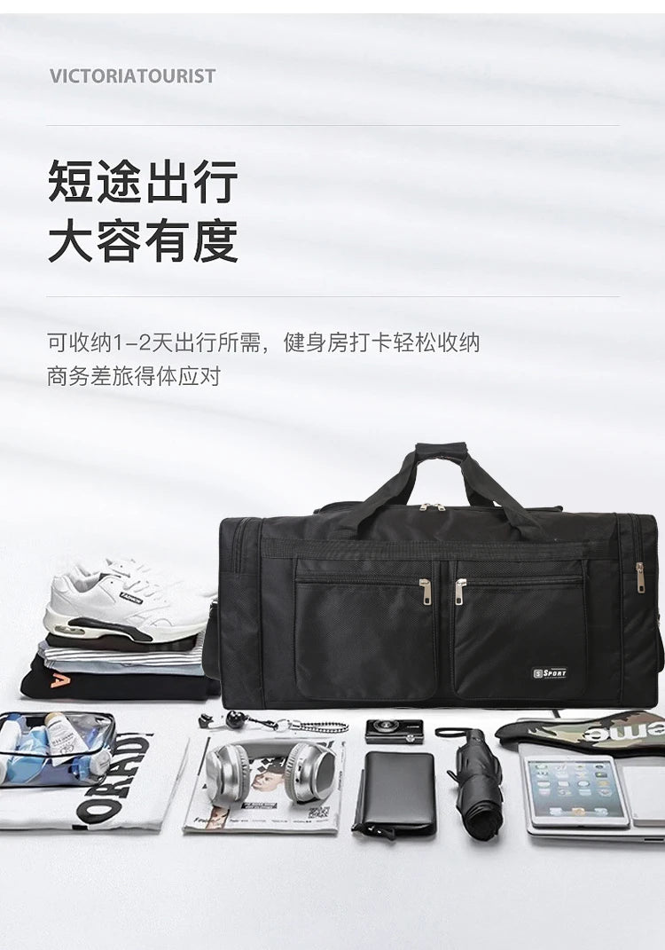 Women Men Nylon Travel Duffel Bag Carry On Luggage Bag Men Tote Large Capacity Weekender Gym Sport Holdall Overnight Bag Pouches