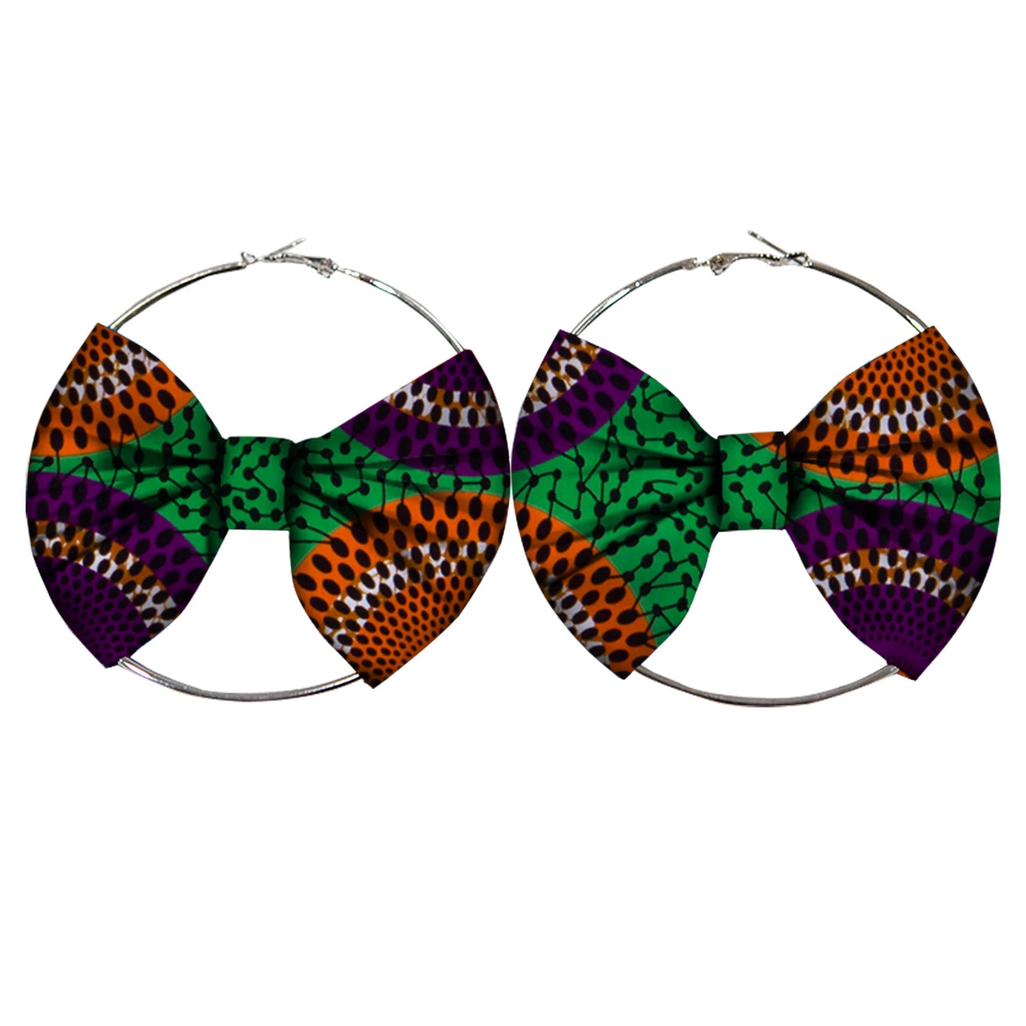 African Earrings Fashion Women Africa Handmade Statement Circle Jewellery Print Wax Fabric Accessories WYA078
