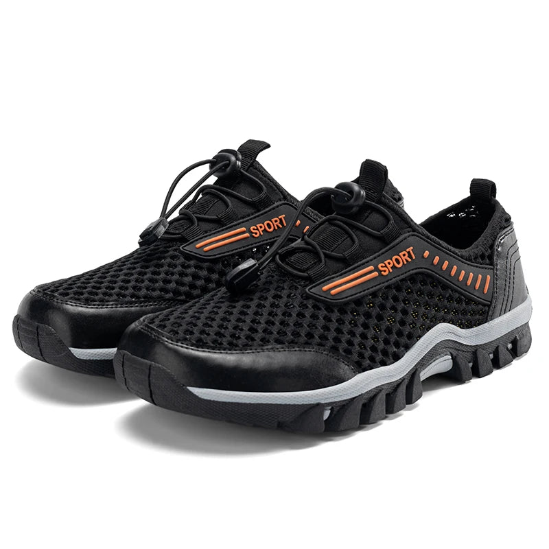 Breathable Mesh Men's Sneakers Outdoor Shoes For Men Summer Hiking Shoes Big Size 39-47 Wading Shoes Athletic Walking Shoes