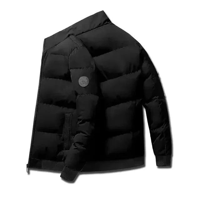 New men's short cotton-padded jacket for autumn and winter 2025, outdoor fashionable stand-up collar jogging men's clothing