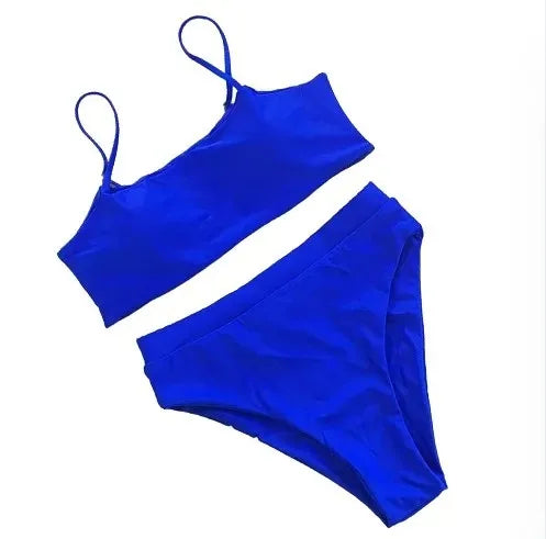 Summer Beach Skirt , Solid Color High Waist Split Sexy Bikini , Women's Swimwear,Beach Thong,2 Piece,Sexy Halter Swimwear