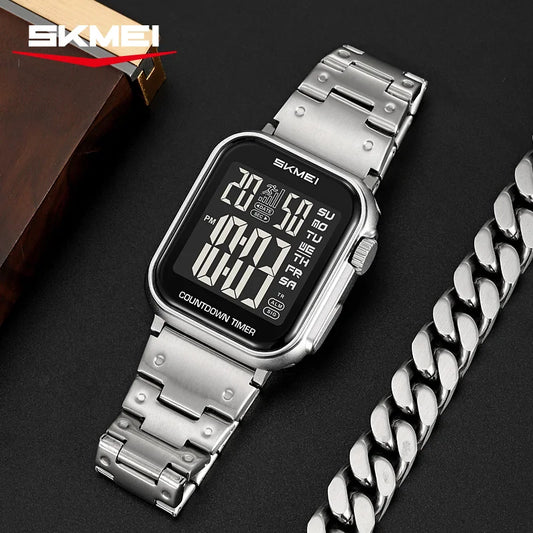 SKMEI 2447 Brand Fashion Men's Electronic Watch Calendar Alarm Clock Luminous Countdown Digital Watches for Man reloj hombre