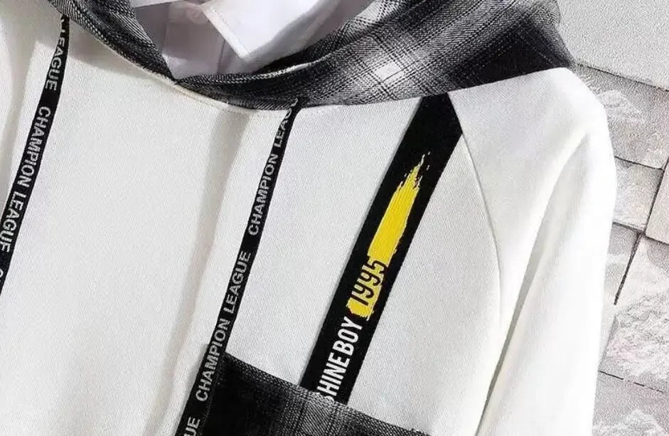 Sports Suits Jogging Male T Shirt Alphabet Pants Sets Hooded Clothes for Men Plaid Top Stylish Tracksuit Original Brands Cool S