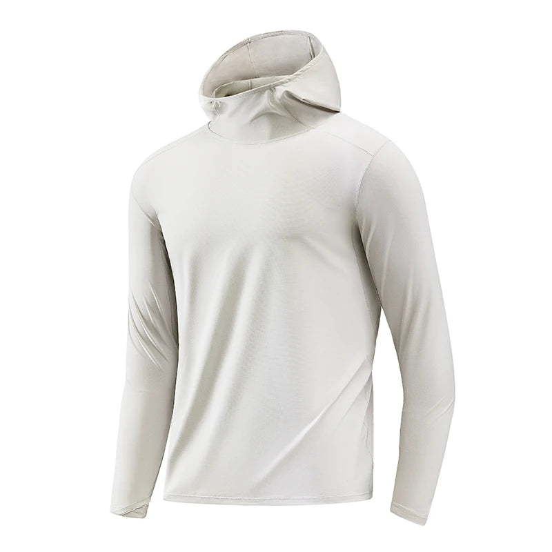 Lightweight Hooded Long-Sleeve Top for Outdoor Sports: Sun Protection, Breathable, Moisture-Wicking, Elastic Unisex