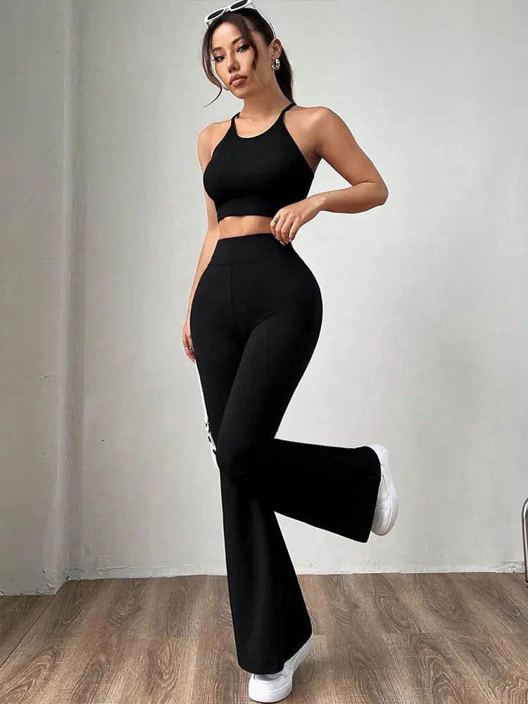 Autumn New Women's Trousers Black Sexy Slim Hip-lifting Bell Bottoms Streetwear Fashion Female Versatile Pants Knitted Clothing