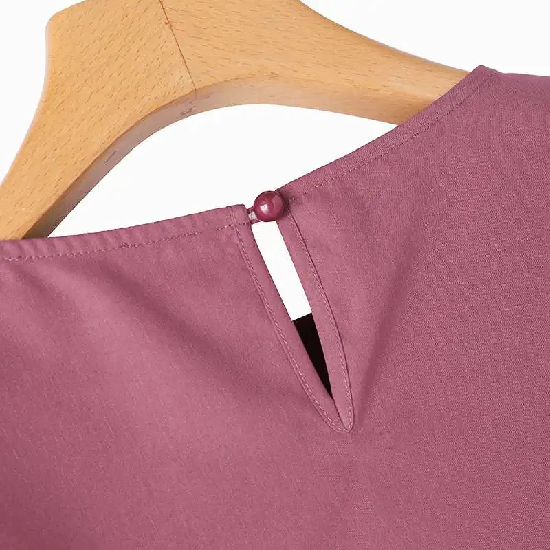 ZANZEA Women Fashion Blouse Chic 3/4 Sleeve Ruffle Hem Top Shirt 2025 Summer Round Neck Loose Blusa Elegant Irregular Work Tunic