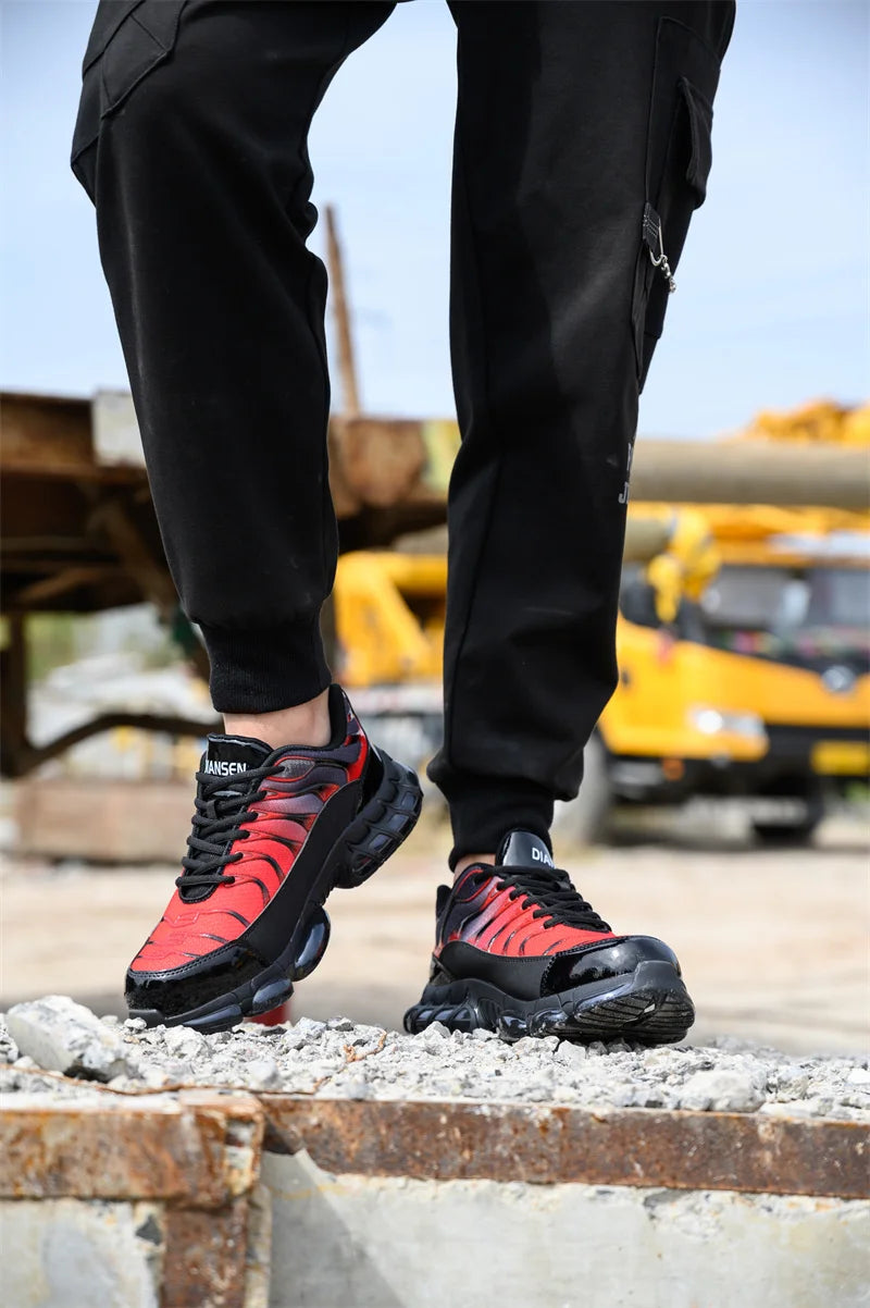 Air Cushion Steel Toe Work Safety Shoes Men Women Non Slip Sneakers Anti-Smash Puncture Proof Security Breathable Shoes Unisex