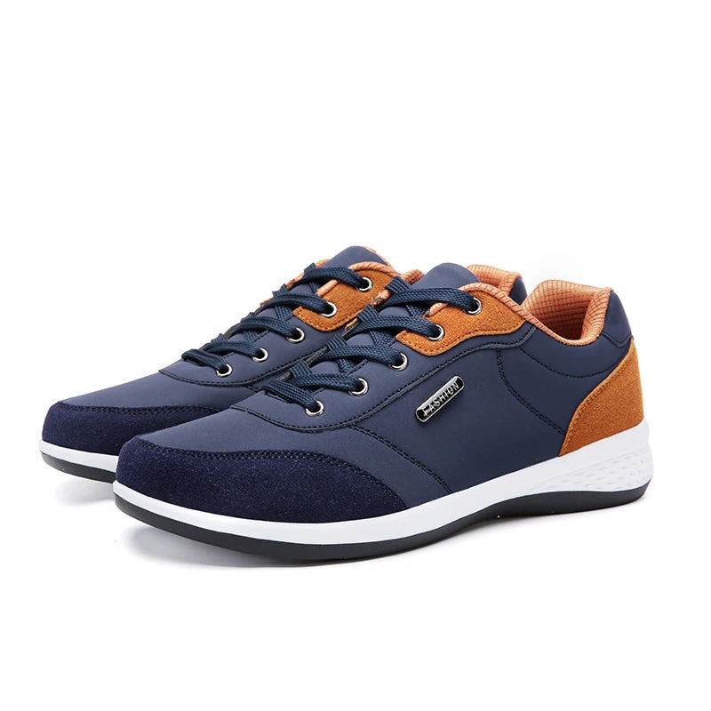 Leather Men Shoes Sneaker Trend Sports Running Breathable Men‘s Sneakers Non-slip Footwear Shoe for Male Walking Autumn
