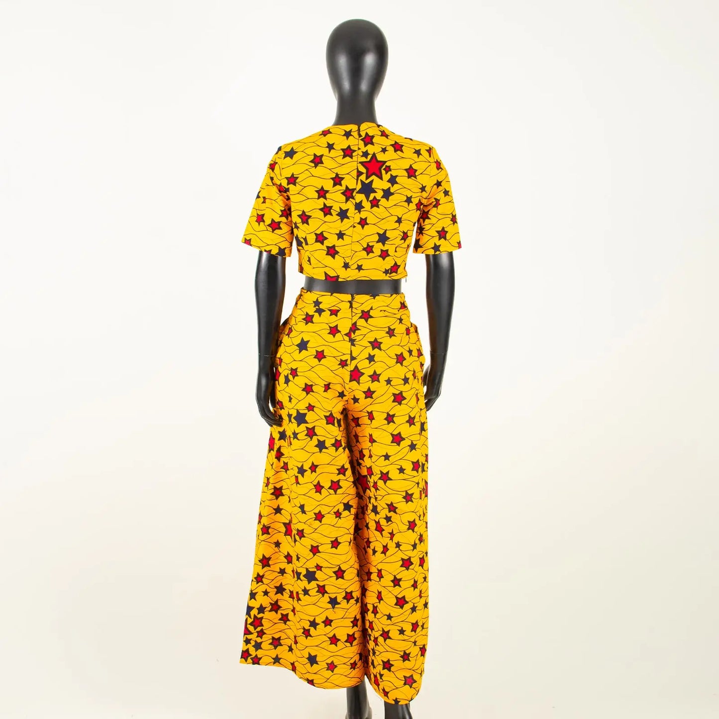 African Clothes for Women Crop Top and Wide-leg Pants 2 Piece Set Print Outfits Vintage Elegant Fashion Ankara Attire A2326002