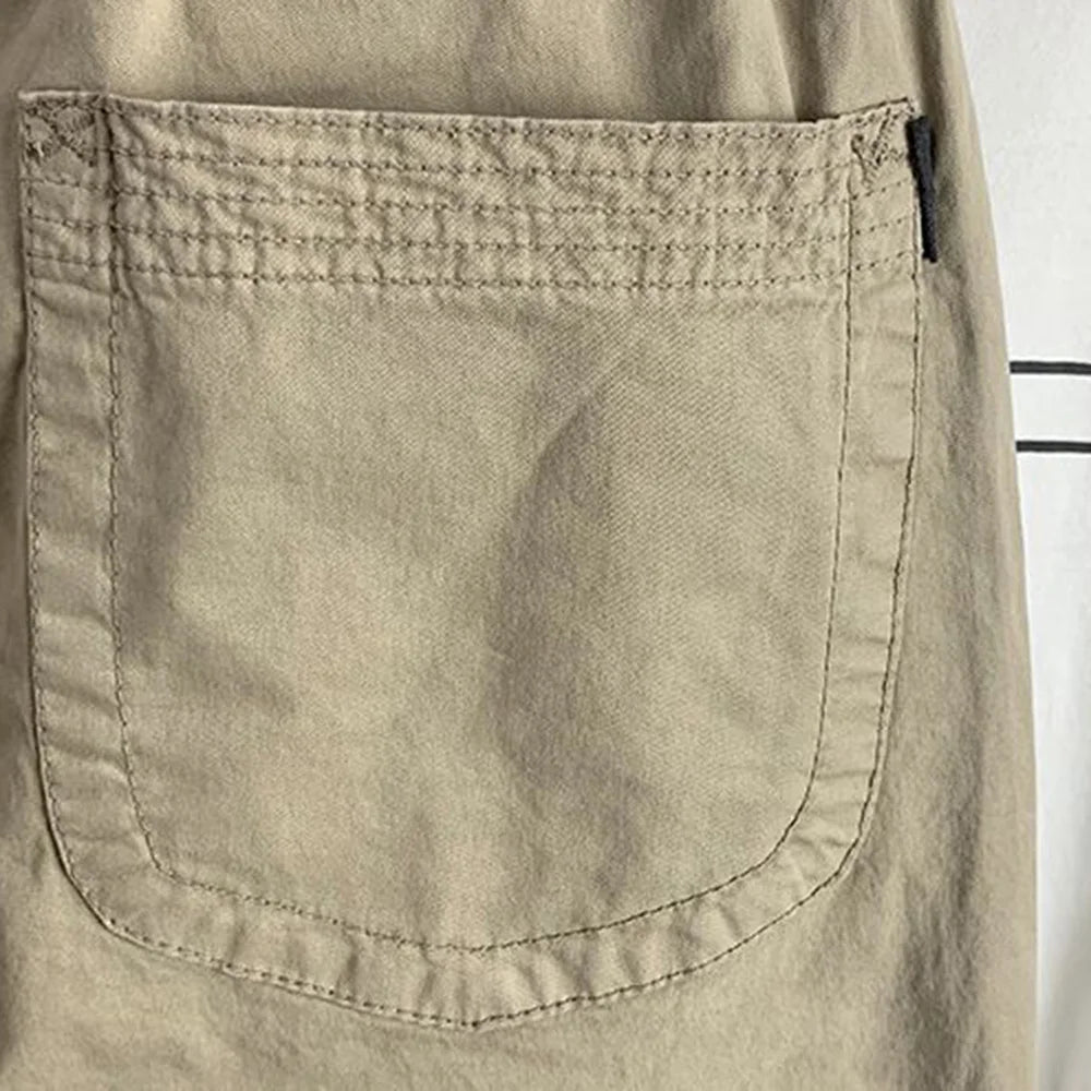 Mens Trousers Summer Cargo Pants Retro Streetwear Pockets Jogger Pants Casual Harem Trendy Fit Daily Thin Men's Clothes 2024