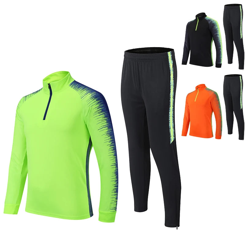 Men's Sports Set Running Gym Autumn Long Jerseys Pants Print Quick Dry Jogging Sportswear Basketball Uniform Training Tracksuit