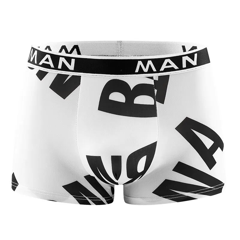 4Pcs Fashion Men Panties Seamless Letter Printed Underpants Breathable Man Underwear Plus Size Male Boxer Calzoncillo Hombre Hot