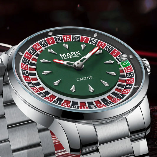 Mark Fairwhale 5031 Fashionable Roulette Men watch Trendy Night Light Waterproof Quartz Watch Light Luxury Watches for Men