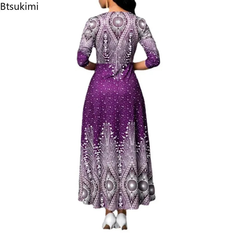 New 2026 Women's South African Long Dress For Women Dashiki Fashion Summer Print Dress Ankara Party Dress Festa African Clothing