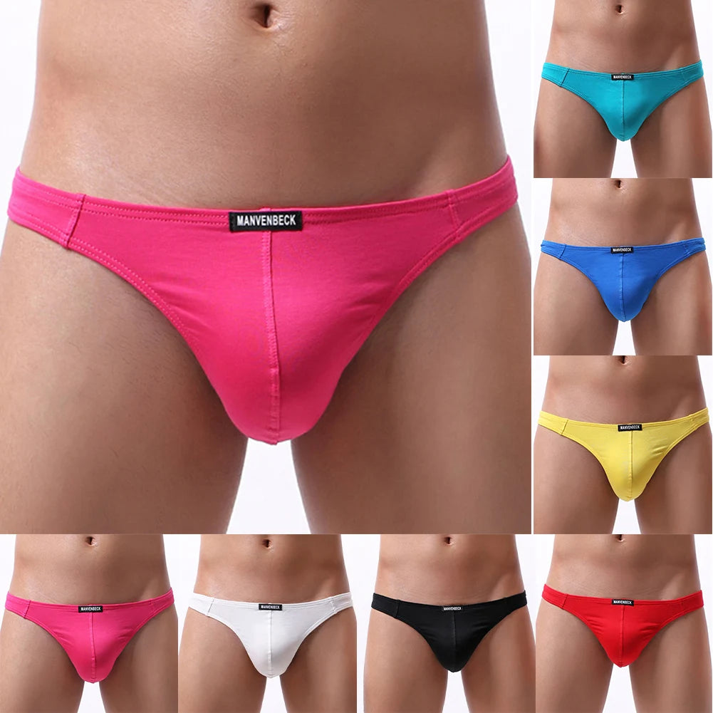 Breathable Thong Cotton Underwear All Seasons Use Bulge Pouch Briefs High Stretch Fabric Night Time For Night Wear