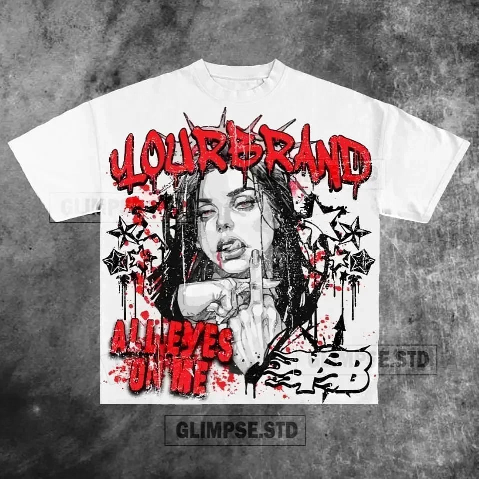 American Style Y2k Graphic t shirts Oversized Tops Goth Cotton T shirt Sweatshirt Harajuku Vintage Pro Choice Men Clothing