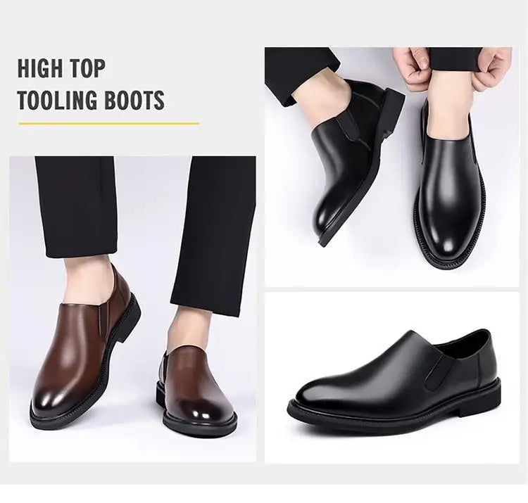 Men's Classic Leather Oxford Shoes Business Casual Dress Shoes Soft Sole Comfortable Slip-On Loafers Driving Office Shoes for Me