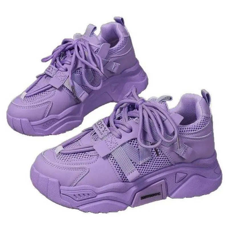 New Purple Sneakers Women Platform Casual Shoes Women Sneakers Breathable Comfortable Thick Sole Sneakers Women Designer Shoes