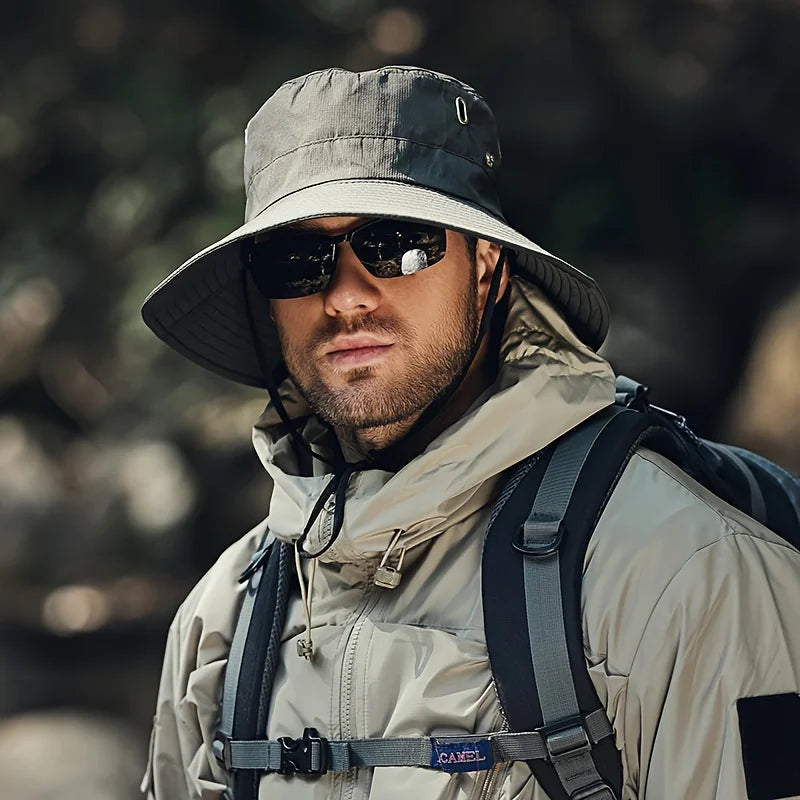 New Fisherman's Hat Fashionable and Versatile Sunscreen Mountaineering Hat Adjustable Breathable Waterproof Outdoor Camping Hat BAZAARHUBO