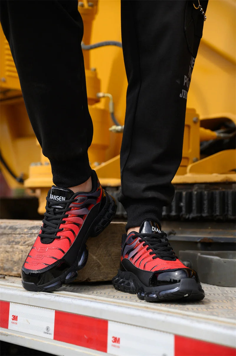 Air Cushion Steel Toe Work Safety Shoes Men Women Non Slip Sneakers Anti-Smash Puncture Proof Security Breathable Shoes Unisex