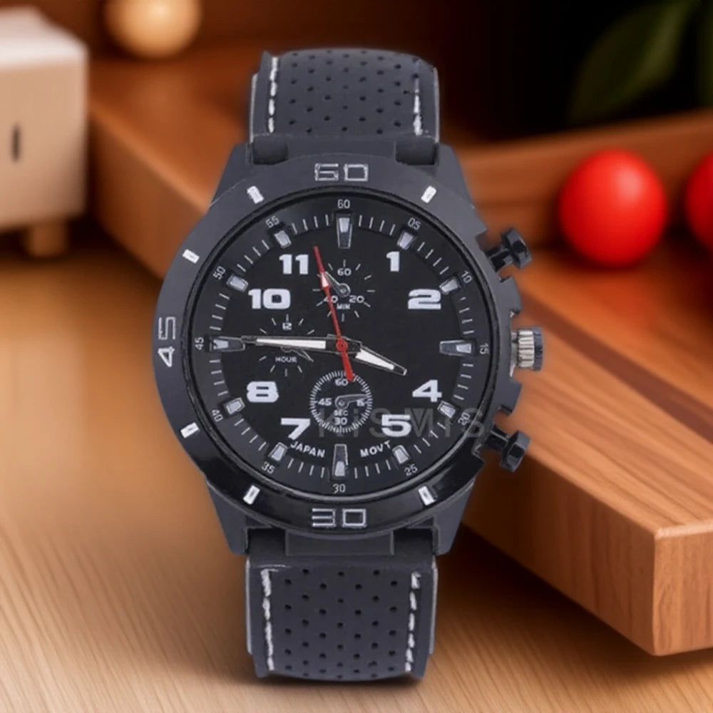 Fashion Men Quartz Watch Business Style Leather Strap Wristwatch 4 Colors Available Stylish Timepiece