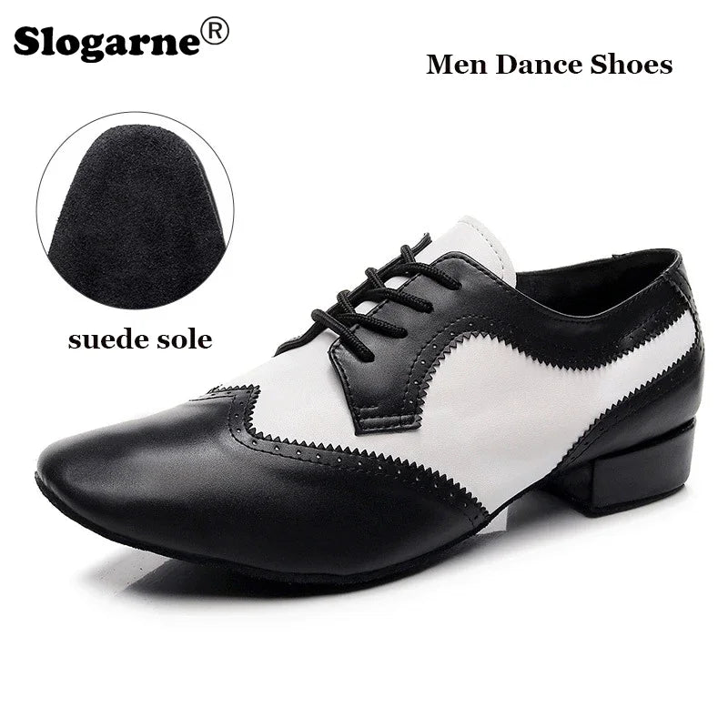 Men Soft Cow Leather Dance Shoes Male Genuine Leather Jazz Latin Shoes Man Waltz Modern Ballroom Dance Shoes Stage Foot Wear