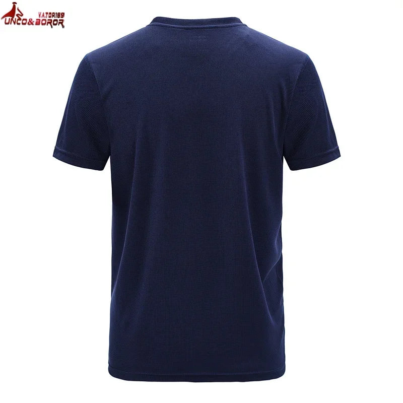 Plus Size 7XL 8XL Summer t-shirts Men Outdoor Quick Dry Sportwear Tshirts Fitness For Gym Joggers Running T-shirts Men Clothing