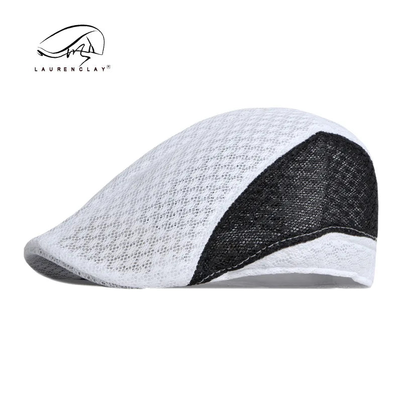 Big Head 58-61cm Summer Men Newsboy Breathable Cap Mesh Cabbie Golf Driving Sun Flat Beret Hats Caps Visors BAZAARHUBO