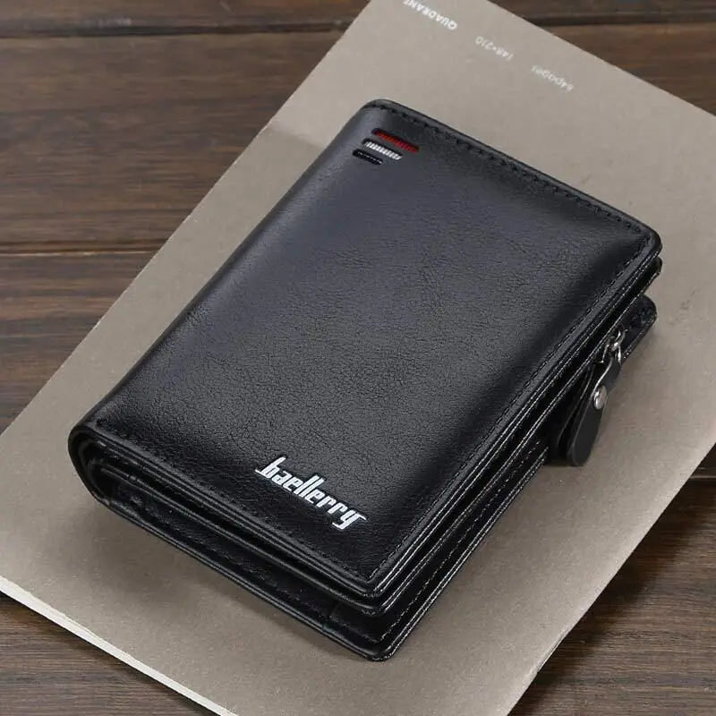 Fashion Men Wallets Zipper Card Holder High Quality Male Purse PU Leather Coin Holder Wallet