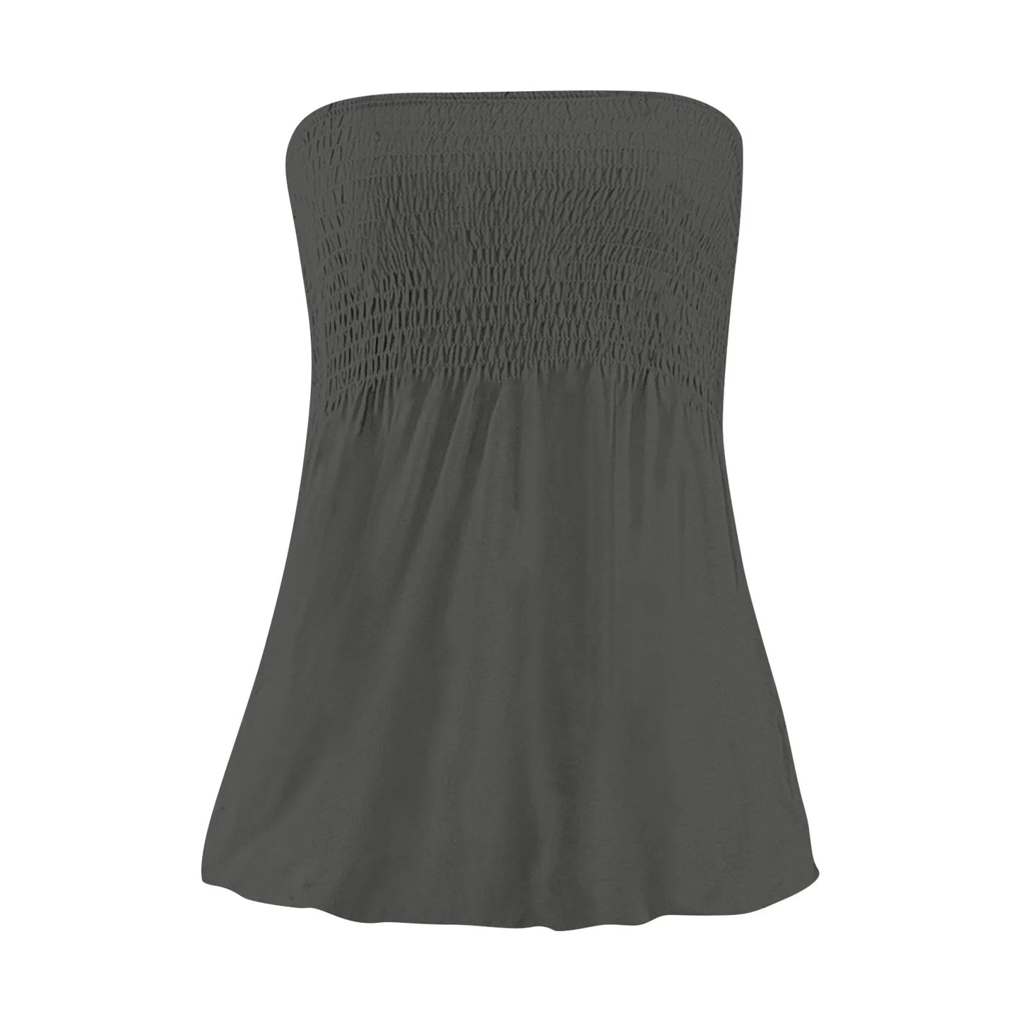 Sexy Streetwear Tops 2024 New Summer Sexy Backless Strapless Beach Top Female Chic Solid Color Korean Style Pleated Tube Top