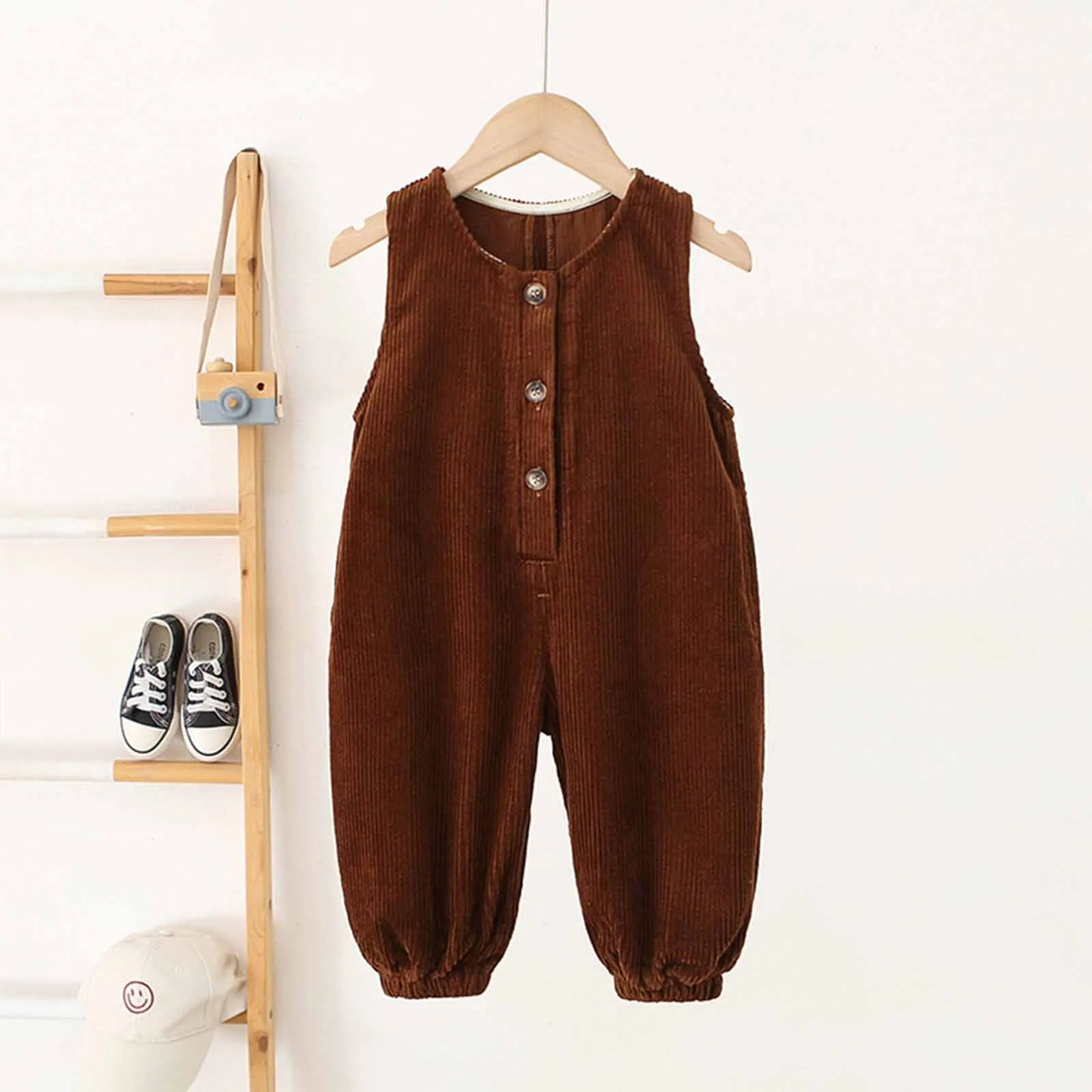 Kids Fashion Casual Rompers Corduroy Suspender Pants Sleeveless Overalls Daily School Home Birthday Party Photography Costume