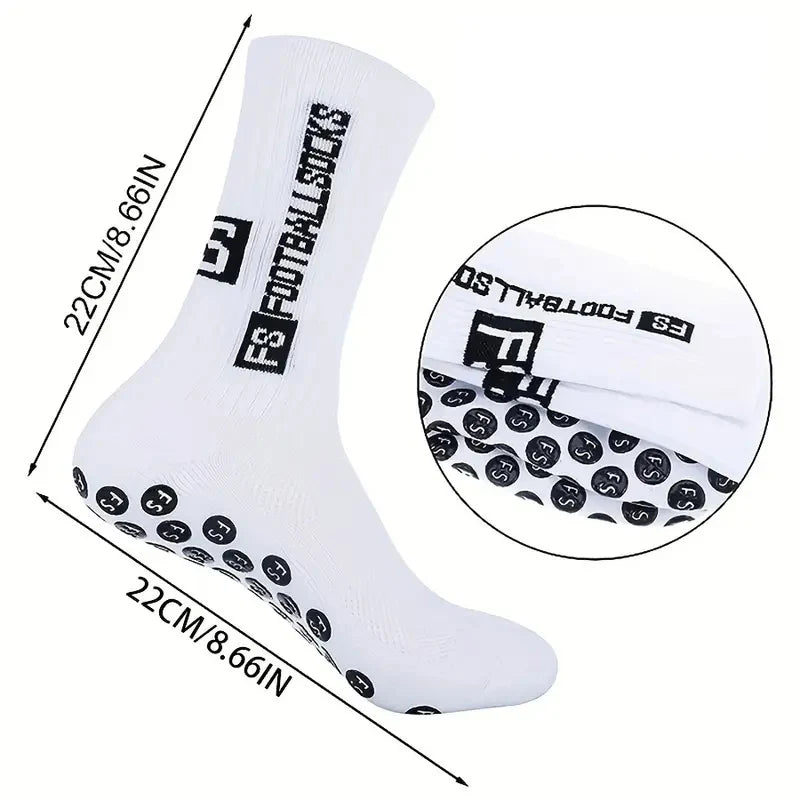 2 Pairs Set Anti-Slip Football Socks Men Women Sports Leg Sleeves Set Breathable Fitness Soccer Socks Basketball Sports Socks