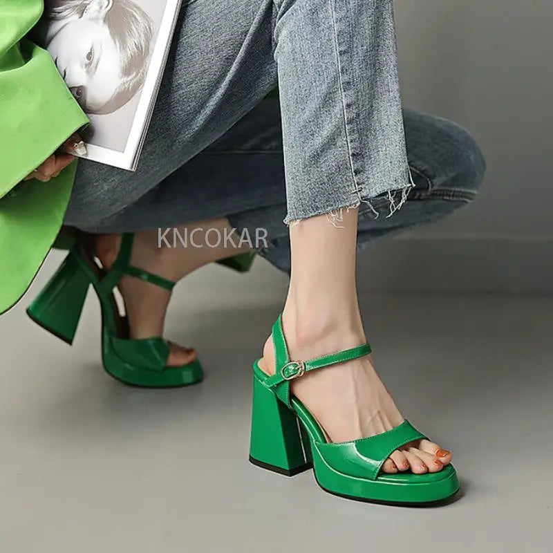 2023 Summer New Shoes Woman Brand Women's Platform Shoes Fashion Comfortable Thick Sole Sandals Square High Heels