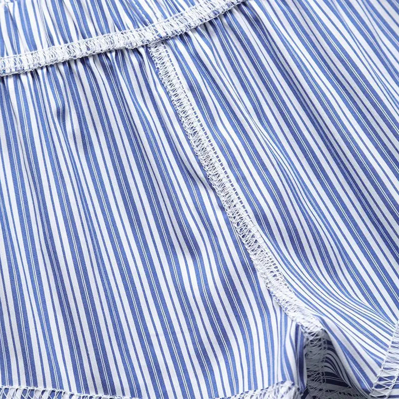 Mens Cotton Boxers Funny Woven Pattern Plaid Boxer Shorts Inseam Pajamas