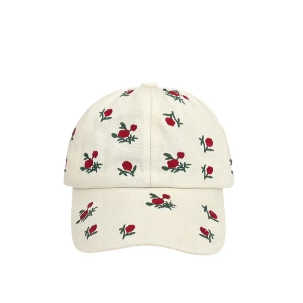 Retro Sweet Style Embroidered Baseball Cap Sunshade Breathable Sun Protection Cap Sunade Dubill Hat Women BAZAARHUBO