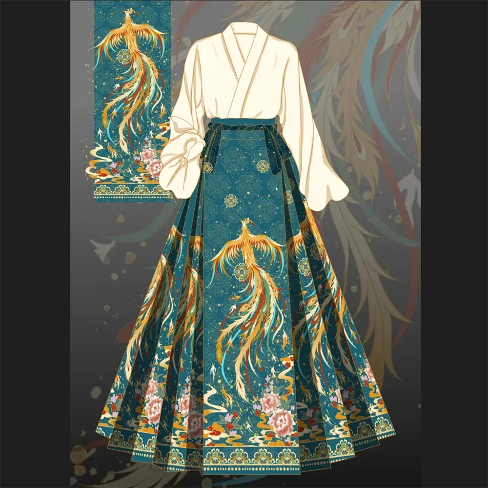 Skirts for Women Original Hanfu Phoenix new Chinese Horse-face Skirt Toast Suit Classical Chinese Style  Women's Clothing Sales