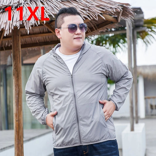11XL Large size sun protection clothing men's summer thin plus sun protection clothing outdoor quick dry jacket 10XL 9XL 8XL