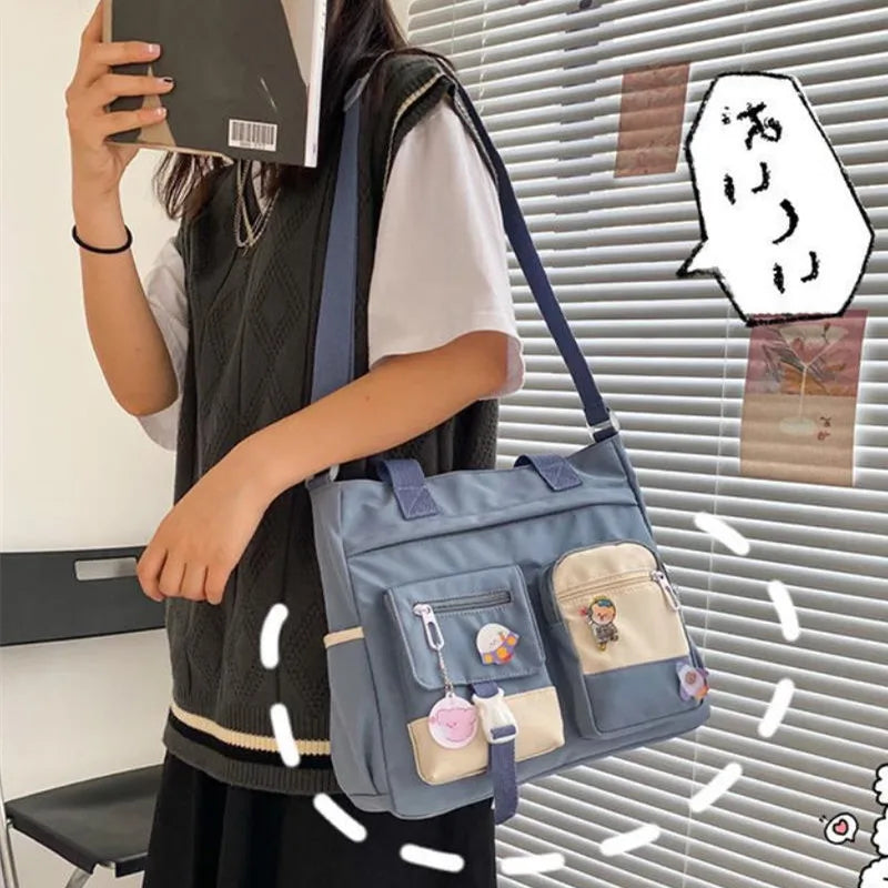 Waterproof Canvas Women Handbags Shoulder Bag Nylon Ladies Messenger Bag Oxford Crossbody Bags Tote Book Bags for Girls Satchels