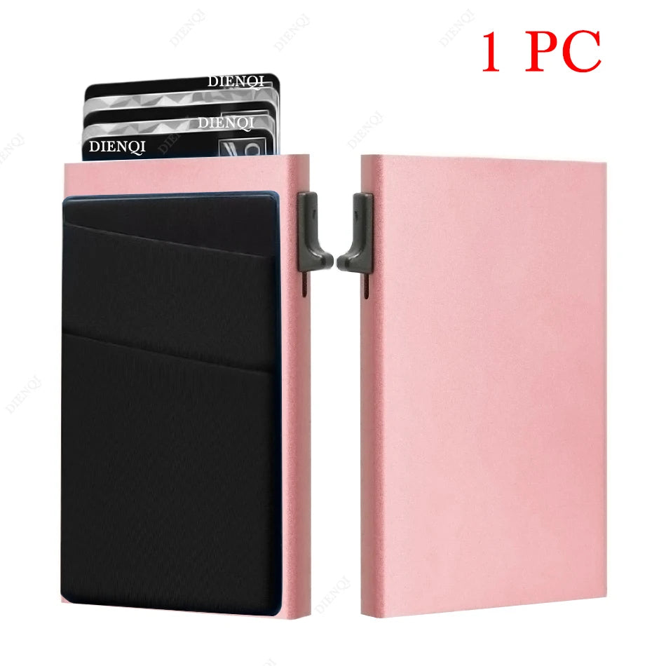 DIENQI Anti-theft Card Protectors Card Holder Minimalist Smart Wallet RFID Protection Aluminum Metal Cardholder Case Porte Carte
