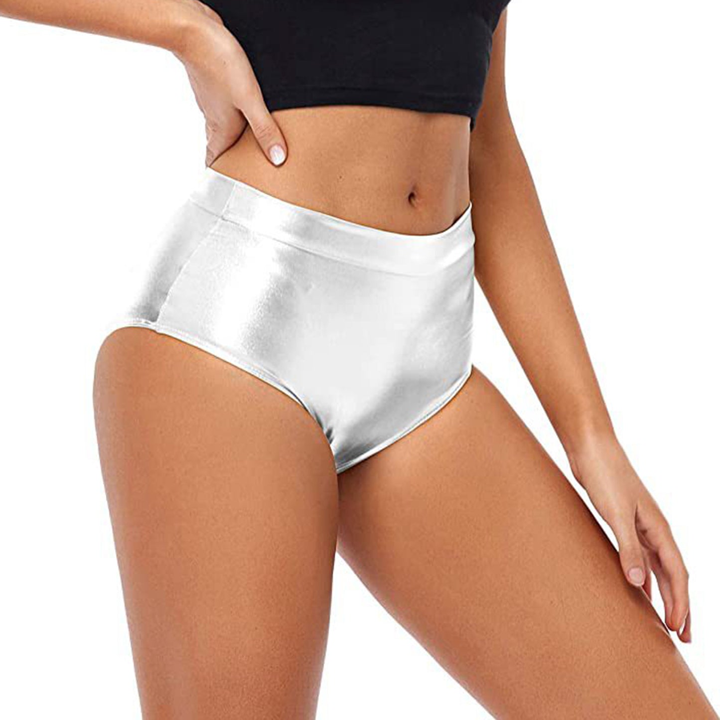 Sexy Rave Dance Costume Women's Metallic Shiny Booty Shorts Skinny Panties Hot Short Pants for Carnival Club Party Bottoms