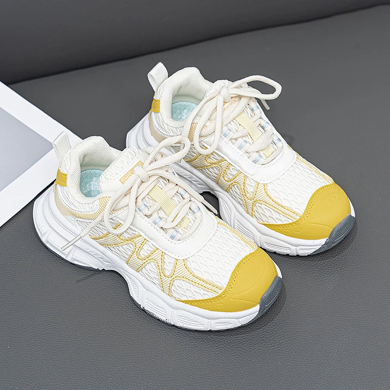 Kids Casual Shoes for Boys Girls Fashion Classic Air Mesh Summer Breathable Children Sports Running Sneakers Lace-up Non-slip